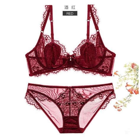 Ensemble Lingerie Femme Dentelle Sexy Transparente Rouge KJEHOME Polyvalente Respirant