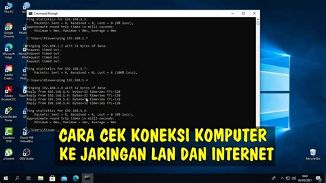 Cara Cek Koneksi Komputer Ke Jaringan Lan Dan Jaringan Internet Youtube