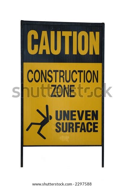Caution Uneven Surface Construction Zone Sign Stock Photo Edit Now
