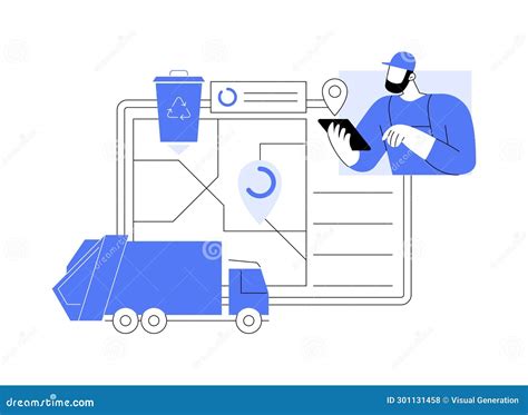 Smart Waste Collection Isolated Cartoon Vector Illustrations