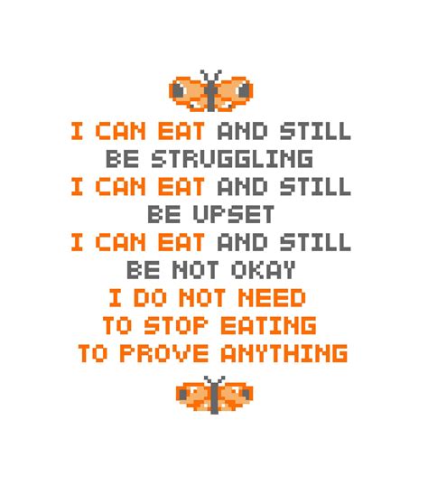 Eating Disorder Recovery Inspirational Quote Cross Stitch Pattern Etsy Uk