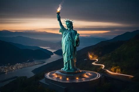 Premium Ai Image Eiffel Tower Great Wall Of China Statue Of Liberty