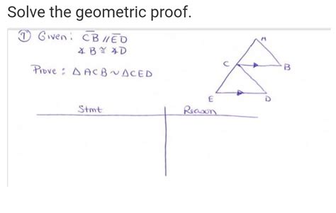 Answered Solve The Geometric Proof O Given CB Bartleby