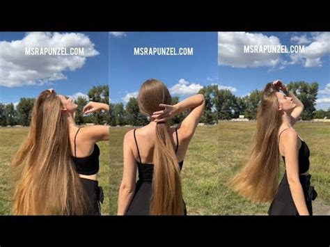 MsRapunzel New Blonde Rapunzel Shows Off Her Silky Hair In The Sun YouTube