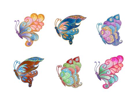 Premium Vector | Hand drawn decorative ornamental artistic butterflies set collection