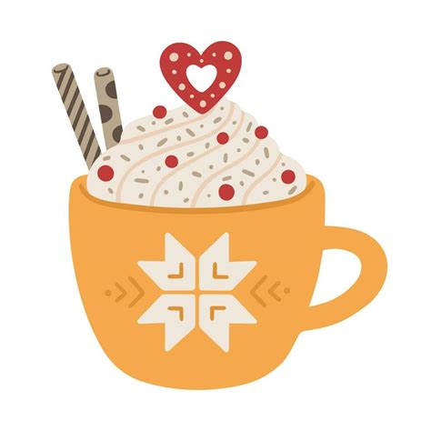 Vector Illustration Of A Winter Hot Drink In A Cute Cup Vector Art At Vecteezy