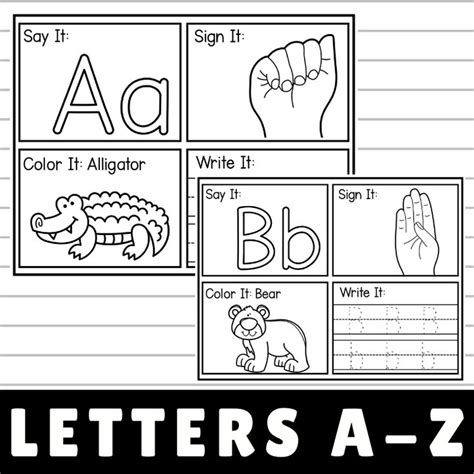 ASL Alphabet Worksheets Preschool and Kindergarten | Alphabet ...