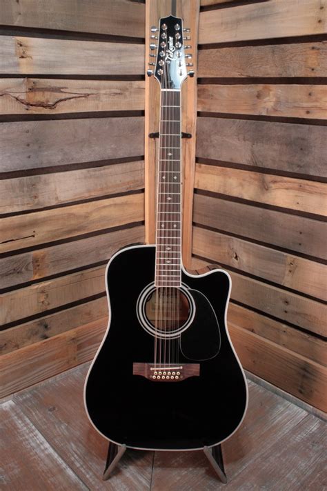 Takamine Ef Sc String Black Acoustic Electric Guitar With Case