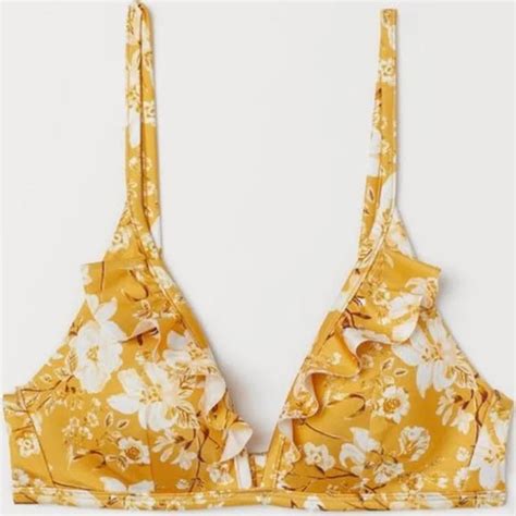 H M Swim H M Floral Yellow Bikini Top Poshmark
