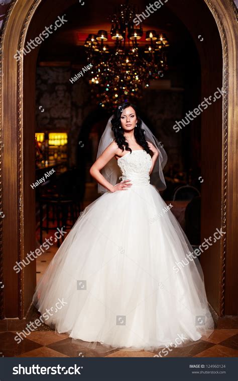 Happy Beautiful Sexy Bride Brunette Girl Stock Photo 124960124 Shutterstock