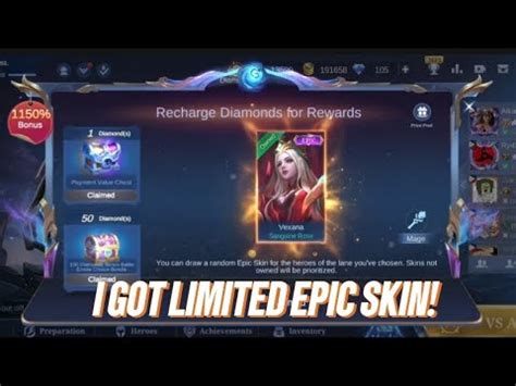 I GOT LIMITED EPIC SKIN OF VEXANA MLBB YouTube