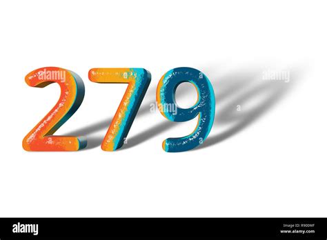 3d Number 279 Two Hundred Seventy Nine Lively Colours Stock Photo Alamy