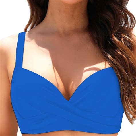 Clearance Yajing Full Cup Plus Size Swimsuit Women Underwire Bikini Top Swim Top Bra Padded