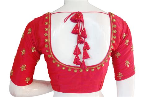 Pink Color Bridal Handwork Readymade Saree Blouse Aari Work Etsy