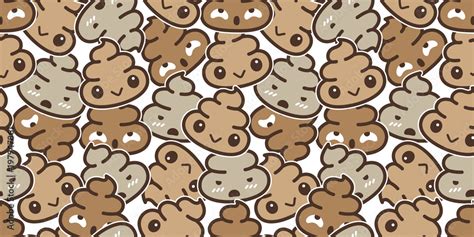 Poo Seamless pattern vector Cartoon isolated doodle illustration wallpaper background Stock ...