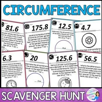 Circumference Of Circles Scavenger Hunt Activity By Eugenia S Learning