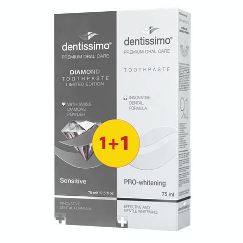 Dentissimo Паста за зъби Diamond 75 ml + Dentissimo Паста за зъби Pro ...