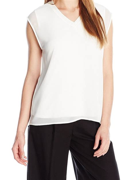 Calvin Klein Calvin Klein NEW White Ivory Womens Size Small S V Neck