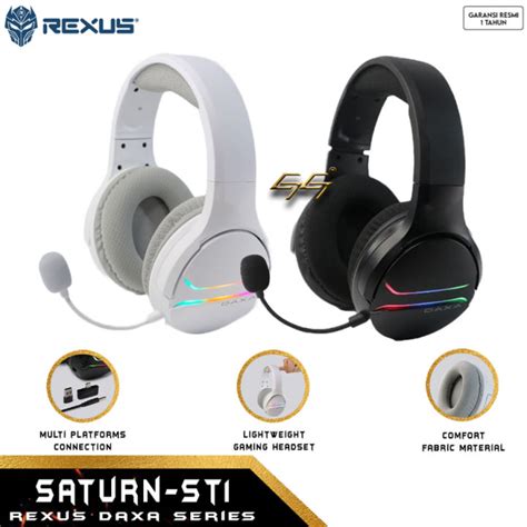 Headset Gaming Wireless Rexus DAXA Saturn ST1 ST 1 RGB Bluetooth Gaming