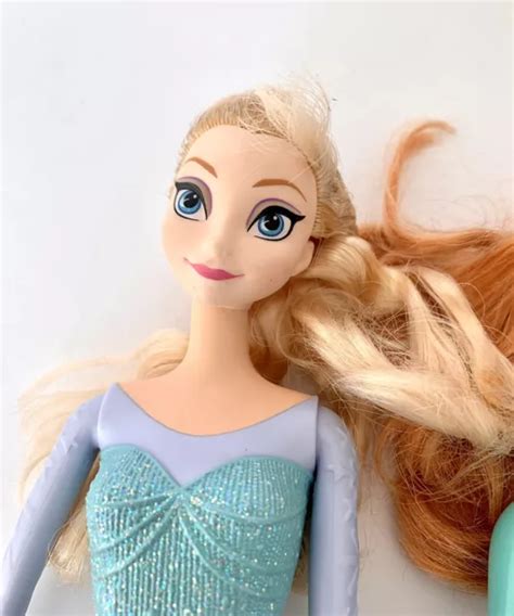 Disney Mattel Frozen Sparkle Elsa And Princess Anna Doll Glitter