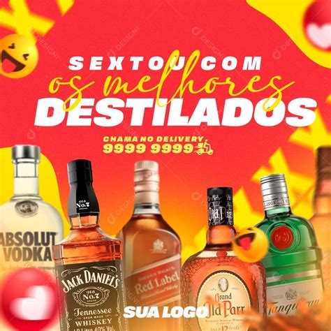 Social Media Sextou melhores destilados PSD Editável download