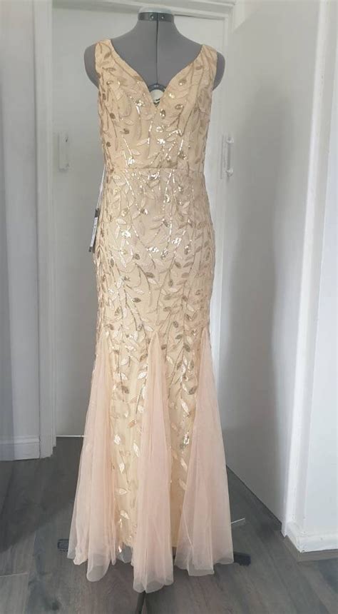 Gold Sequin Dress Mesh Sequin Dress Nude Floral Dress Etsy