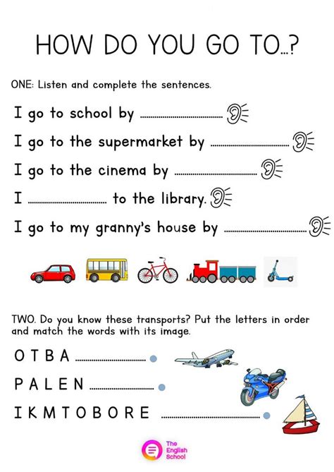 Means Of Transport Online Worksheet For Segundo Y Tercero De Primaria