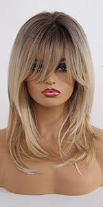 Amazon Alanhair Blonde Wigs For Women Shoulder Length Wig With Bangs HAIRCUBE Synthetic