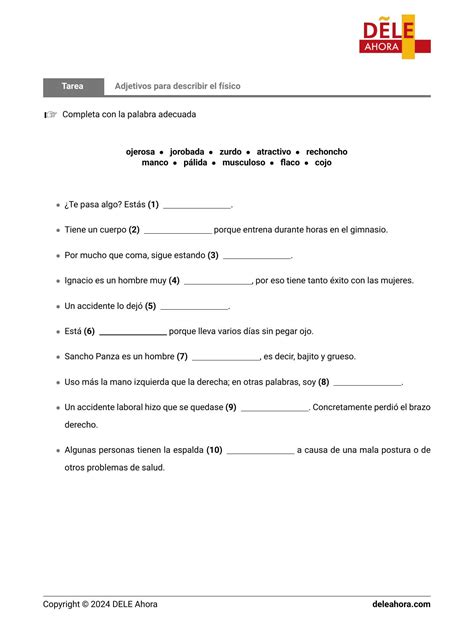 Adjetivos para describir el físico | Vocabulario