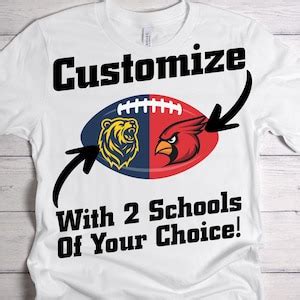 Custom T Two College Football Tshirt Dual School Unisex Shirt
