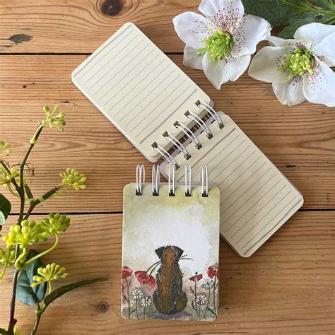 Border And Poppies Small Spiral Bound Notepad Alex Clark Art