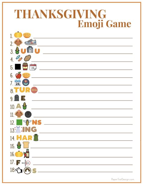 Thanksgiving emoji pictionary with answers – Artofit