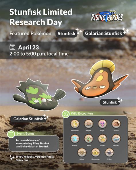 Pokémon Go Stunfisk And Galarian Stunfisk Limited Research Day