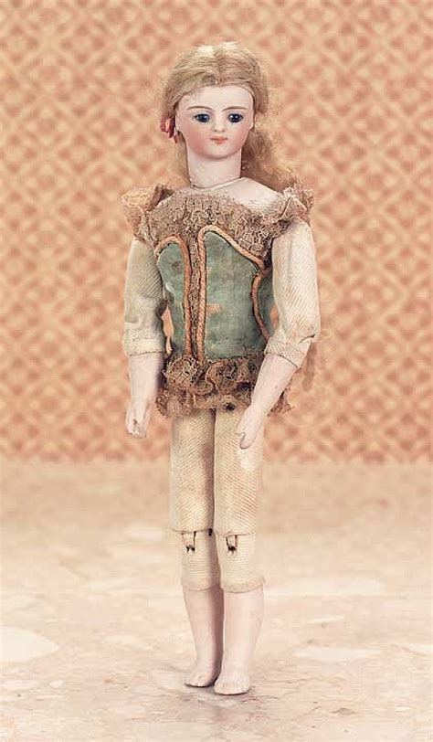 Rare German Bisque Doll With Twill Over Wooden Body By Simon And Halbig