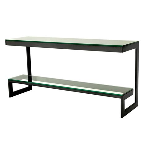 Стеклянная консоль с полкой (Eichholtz) бронзовый стекло 160x76x45 см ...