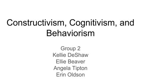 The Evolution Of Constructivism Cognitivism And Behaviorism Ppt