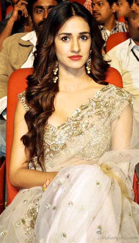 Disha Patani Hot In White Transparent Saree IndianGalz