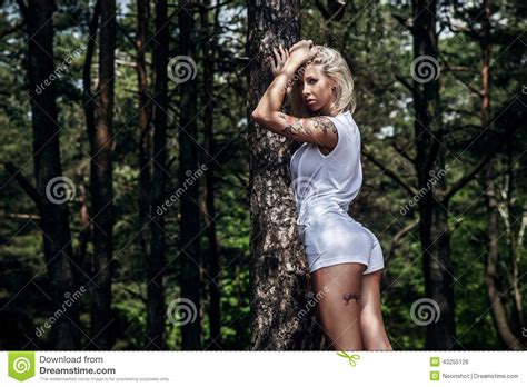 Attractive Blonde Woman Posing Stock Photo Image Of Long Emotion