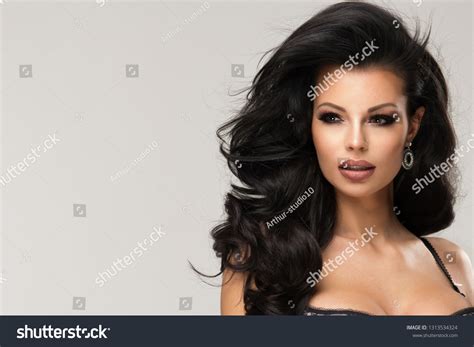 Sexy Attractive Brunette Woman Posing Fashionable Stock Photo 1313534324 Shutterstock