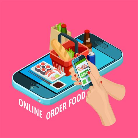 Online Food Order Isometric Ecommerce Poster 482458 Vector Art At Vecteezy