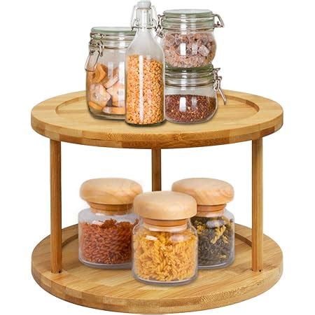 Amazon Greenco Bamboo Lazy Susan Turntable Spice Rack 10 Inch 2