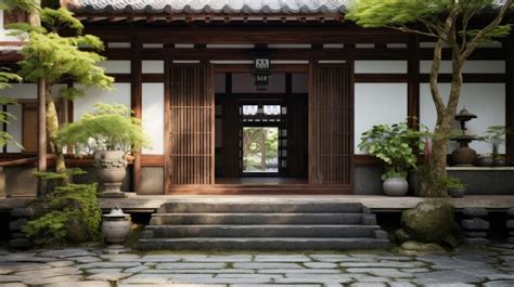 Premium Ai Image House Entrance Japanese Building