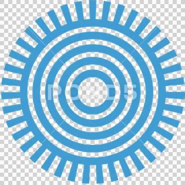 Digital Png Illustration Of Blue Circle With Rays On Transparent