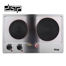 Dsp Electric Cast Iron Double Burner Countertop Hot Plate Stainless Steel Buffet Crown Japan Katwe