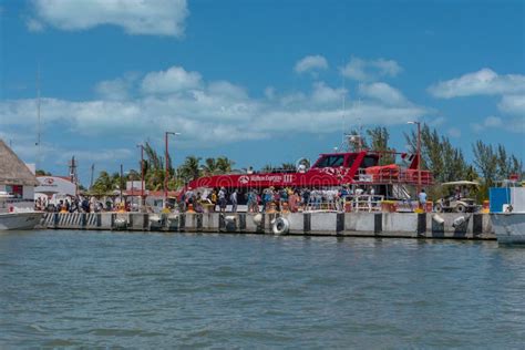 Ferries From Chiquila To Holbox In The Harbor Of Chiquila Quintana Roo