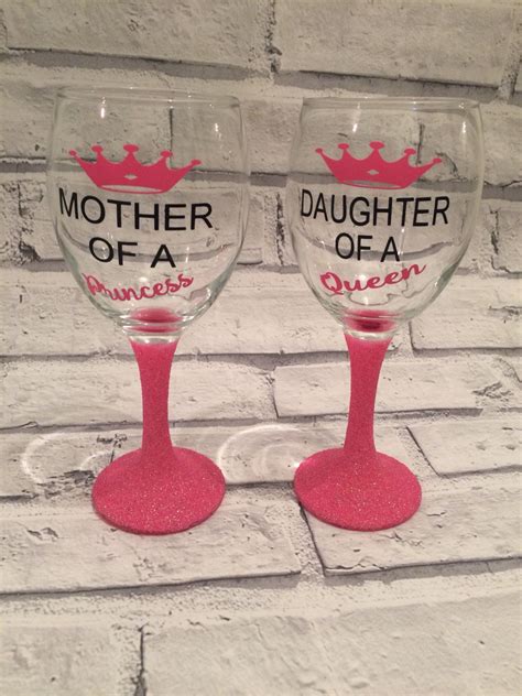 Matching Mommy Daughter Wine Glasses Mother Daughter T Etsy