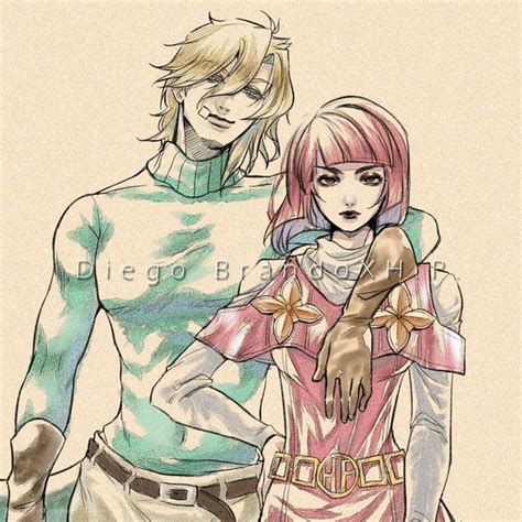 Diego Hot Pants DinoPants JJBA Эскизы персонажей Иллюстрации