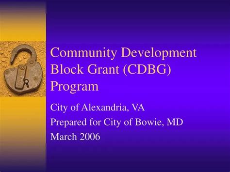 Ppt Community Development Block Grant Cdbg Program Powerpoint