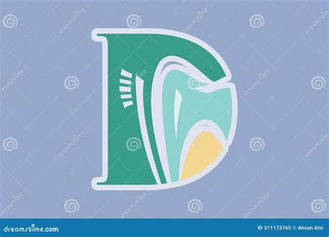 Healthy Dental Care Letter D Logo Design Stock Illustration