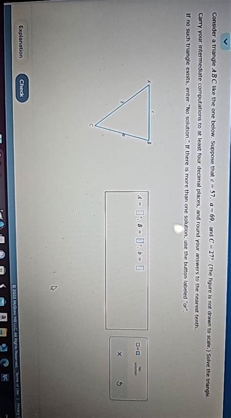 Consider A Triangle ABC Like The One Below Suppose That C 57 A 69 And C